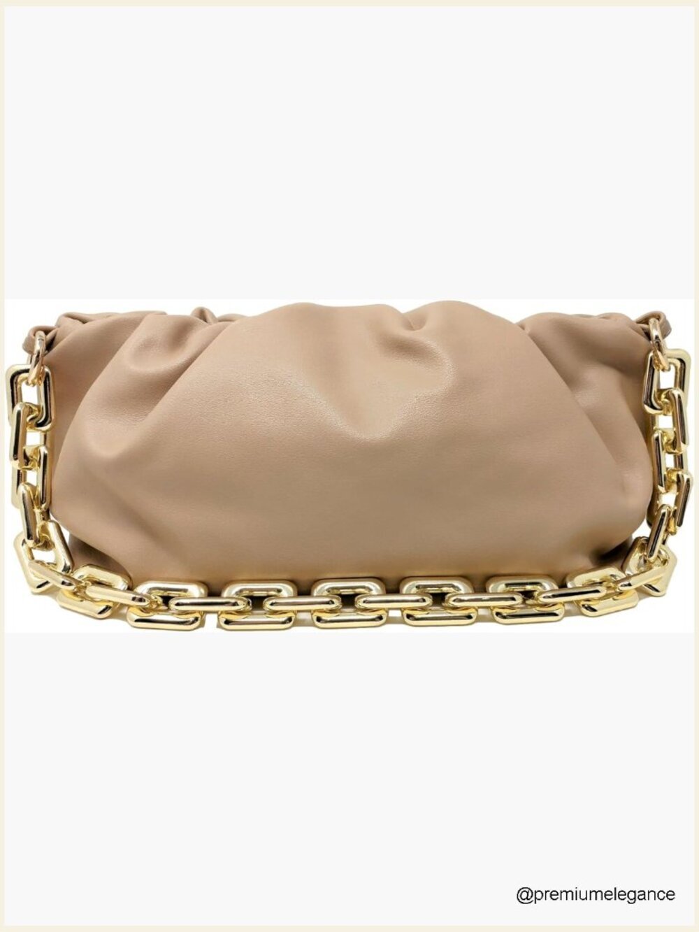 Cloud-Shaped Dumpling Chain Pouch Ruched Clutch Shoulder Handbag